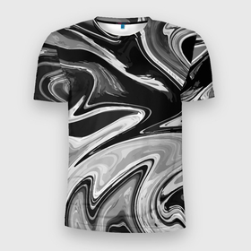 Мужская футболка 3D Slim с принтом Abstraction vanguard в Кировске, 100% полиэстер с улучшенными характеристиками | приталенный силуэт, круглая горловина, широкие плечи, сужается к линии бедра | abstraction | art | fashion | vanguard | wave | абстракция | авангард | волна | искусство | мода