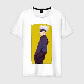 Мужская футболка хлопок с принтом Весельчак Сатору Годжо   аниме 