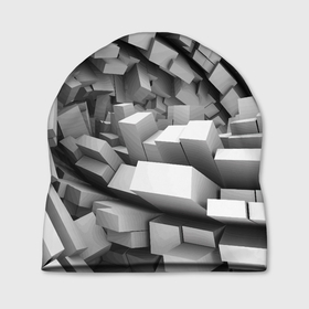 Шапка 3D с принтом Геометрическая объёмная абстракция в Петрозаводске, 100% полиэстер | универсальный размер, печать по всей поверхности изделия | 3d | abstraction | fashion | geometry | vanguard | volume | абстракция | авангард | геометрия | мода | объём