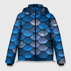 Мужская зимняя куртка 3D с принтом Перламутровая чешуя в Новосибирске, верх — 100% полиэстер; подкладка — 100% полиэстер; утеплитель — 100% полиэстер | длина ниже бедра, свободный силуэт Оверсайз. Есть воротник-стойка, отстегивающийся капюшон и ветрозащитная планка. 

Боковые карманы с листочкой на кнопках и внутренний карман на молнии. | fashion | mother of pearl | pattern | scales | vanguard | авангард | мода | перламутр | узор | чешуя