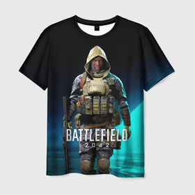 Мужская футболка 3D с принтом Battlefield 2042   Ирландец , 100% полиэфир | прямой крой, круглый вырез горловины, длина до линии бедер | 2042 | action | art | battlefield | dice | game | shooter | soldier | арт | батла | батлфилд | война | игра | ирландец | солдат | шутер