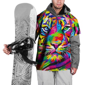 Накидка на куртку 3D с принтом Тигр в стиле поп арт , 100% полиэстер |  | Тематика изображения на принте: 2022 | art | beast | mosaic | multicolored head | new year | pop art | predator | rainbow | tiger | year of the tiger | год тигра | зверь | искусство | мозаика | новый год | радужный | разноцветная голова | тигр | хищник