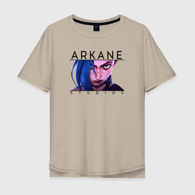 Мужская футболка хлопок Oversize с принтом Arkane в Новосибирске, 100% хлопок | свободный крой, круглый ворот, “спинка” длиннее передней части | взгляд | глаз | девушка | надпись | полосы | челка