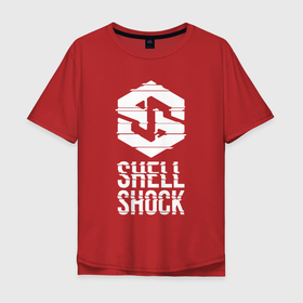Мужская футболка хлопок Oversize с принтом SHLSHK | Glitched Logo Collection в Тюмени, 100% хлопок | свободный крой, круглый ворот, “спинка” длиннее передней части | logo | music | shell shock recordings | shlshk | драм | нейропанк | нейрофанк | шелшок
