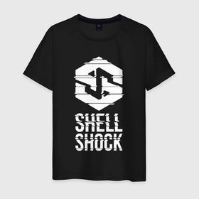 Мужская футболка хлопок с принтом SHLSHK | Glitched Logo Collection , 100% хлопок | прямой крой, круглый вырез горловины, длина до линии бедер, слегка спущенное плечо. | logo | music | shell shock recordings | shlshk | драм | нейропанк | нейрофанк | шелшок