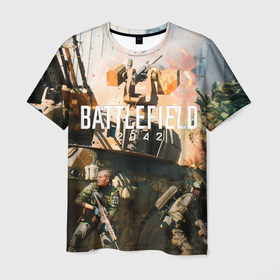 Мужская футболка 3D с принтом Battlefield 2042   отряд , 100% полиэфир | прямой крой, круглый вырез горловины, длина до линии бедер | 2042 | action | art | battlefield | game | shooter | soldier | tank | арт | батла | батлфилд | война | солдат | танк | шутер
