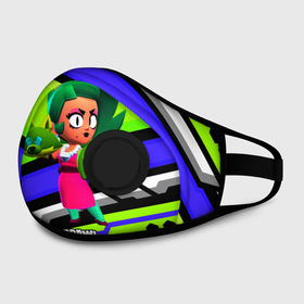 Маска из неопрена с принтом Lola BrawlStars green в городе Новоалтайск, неопрен 100% | Форма огибающая нос. Резинки для ушей с дополнительной резинкой на затылке. Клапан для выдоха для активного дыхания при занятиях спортом. Эластичный материал маски и окантовки для лучшего растяжения и прилегания маски.  | Тематика изображения на принте: brawl | brawl stars | brawlstars | lola | бравл | бравлстарс | лола | лоли | разрушитель