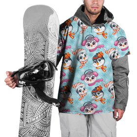 Накидка на куртку 3D с принтом Пингвины Новый год в Петрозаводске, 100% полиэстер |  | Тематика изображения на принте: 2022 | год тигра | новый год | новый год 2022 | символ года | тигр | тигренок | тигрица | тигры