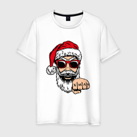 Мужская футболка хлопок с принтом Bad Santa xmas Плохой Санта , 100% хлопок | прямой крой, круглый вырез горловины, длина до линии бедер, слегка спущенное плечо. | 2022 | santa | дед мороз | новый год | новый год 2022 | санта
