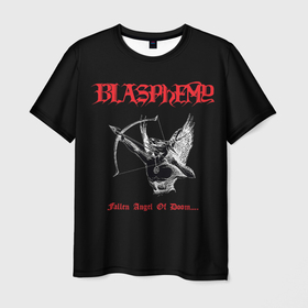 Мужская футболка 3D с принтом Blasphemy   Fallen Angel of Doom... в Тюмени, 100% полиэфир | прямой крой, круглый вырез горловины, длина до линии бедер | black metal | blasphemy | death metal | metal | бласфеми | блацк | блэк металл | дэт металл | металл | митол | рок