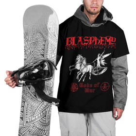 Накидка на куртку 3D с принтом Blasphemy - Gods of War в Новосибирске, 100% полиэстер |  | black metal | blasphemy | death metal | metal | бласфеми | блэк метал | дэт металл | металл | рок