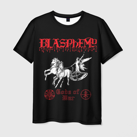 Мужская футболка 3D с принтом Blasphemy   Gods of War в Кировске, 100% полиэфир | прямой крой, круглый вырез горловины, длина до линии бедер | black metal | blasphemy | death metal | metal | бласфеми | блэк метал | дэт металл | металл | рок