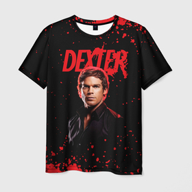 Мужская футболка 3D с принтом Dexter   Декстер в Петрозаводске, 100% полиэфир | прямой крой, круглый вырез горловины, длина до линии бедер | dexter | декстер | декстер морган | дремлющий демон декстера | майкл си холл | сериал декстер