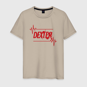 Мужская футболка хлопок с принтом Декстер   Dexter, логотип в Белгороде, 100% хлопок | прямой крой, круглый вырез горловины, длина до линии бедер, слегка спущенное плечо. | dexter | декстер | декстер морган | детектив | дремлющий демон декстера | сериал декстер