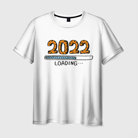 Мужская футболка 3D с принтом 2022  загрузка в Рязани, 100% полиэфир | прямой крой, круглый вырез горловины, длина до линии бедер | 2022 | new year | загрузка | новый год | ожидание | подарок | рождество | счастье