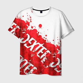 Мужская футболка 3D с принтом Декстер, пятна крови в Петрозаводске, 100% полиэфир | прямой крой, круглый вырез горловины, длина до линии бедер | dexter | декстер | декстер морган | кровавый | кровь | маниак | мясник из бейхарбор | потёки | правосудие декстера | пятна крови | сериалы