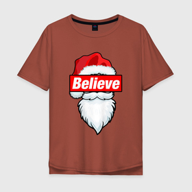 Мужская футболка хлопок Oversize с принтом I Believe In Santa | Я Верю В Санту в Тюмени, 100% хлопок | свободный крой, круглый ворот, “спинка” длиннее передней части | 2022 | believe | christmas | cold | klaus | merry | new | santa | winter | year | верить | год | дед | зима | клаус | мороз | новый | рождество | санта | холод