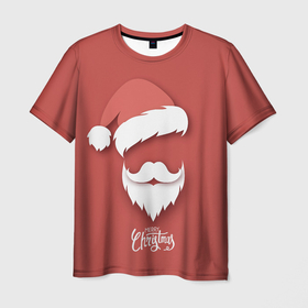 Мужская футболка 3D с принтом Merry Christmas | Счастливого Рождества в Новосибирске, 100% полиэфир | прямой крой, круглый вырез горловины, длина до линии бедер | 2022 | christmas | cold | klaus | merry | new | santa | winter | year | борода | год | дед | зима | клаус | мороз | новый | рождество | санта | тигра | холод