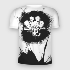 Мужская футболка 3D Slim с принтом Noize MC   Нойз МС (1) в Петрозаводске, 100% полиэстер с улучшенными характеристиками | приталенный силуэт, круглая горловина, широкие плечи, сужается к линии бедра | музыка | нойз мс | рок | рэп | хип хоп