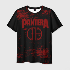 Мужская футболка 3D с принтом Pantera (кляксы) в Петрозаводске, 100% полиэфир | прямой крой, круглый вырез горловины, длина до линии бедер | pantera | американская металгруппа | грувметал | группа | музыка | пантера | рок | рок группа