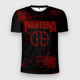 Мужская футболка 3D Slim с принтом Pantera (кляксы) в Курске, 100% полиэстер с улучшенными характеристиками | приталенный силуэт, круглая горловина, широкие плечи, сужается к линии бедра | pantera | американская металгруппа | грувметал | группа | музыка | пантера | рок | рок группа