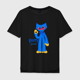 Мужская футболка хлопок Oversize с принтом Monster Huggy WuggyХагги Вагии в Екатеринбурге, 100% хлопок | свободный крой, круглый ворот, “спинка” длиннее передней части | huggy | monster | playtime | poppy | wuggy | вагги | ваги | монстр | хагги | хаги
