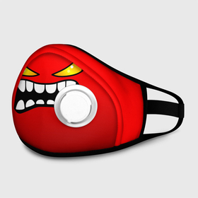 Маска из неопрена с принтом GEOMETRY DASH FACE DEMON в Курске, неопрен 100% | Форма огибающая нос. Резинки для ушей с дополнительной резинкой на затылке. Клапан для выдоха для активного дыхания при занятиях спортом. Эластичный материал маски и окантовки для лучшего растяжения и прилегания маски.  | 2d | arcade | demon | game | geometry dash | meltdown | robtop | smile | аркада | геометрический тире | демон | раннер | смайлы | эмоции