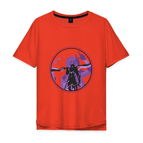 Мужская футболка хлопок Oversize с принтом ТартальяTartaglia Genshin Impact в Санкт-Петербурге, 100% хлопок | свободный крой, круглый ворот, “спинка” длиннее передней части | genshin | hydro | impact | tartaglia | влияние | геншин | гидро | импакт