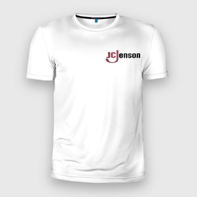 Мужская футболка 3D Slim с принтом JcJenson атрибутика , 100% полиэстер с улучшенными характеристиками | приталенный силуэт, круглая горловина, широкие плечи, сужается к линии бедра | jcjenson in space | jsjenson company | peoples company | space company | логотип компании с земли