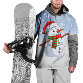 Накидка на куртку 3D с принтом Веселый Снеговик   Happy Snowman в Курске, 100% полиэстер |  | christmas | santa | snowman | дед мороз | елка | зима | новый год | рождество | санта | снег | снеговик | снегурочка | снежинка