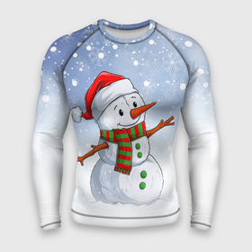 Мужской рашгард 3D с принтом Веселый Снеговик  Happy Snowman в Екатеринбурге,  |  | christmas | santa | snowman | дед мороз | елка | зима | новый год | рождество | санта | снег | снеговик | снегурочка | снежинка