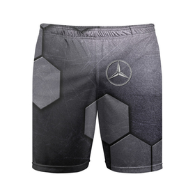 Мужские шорты спортивные с принтом Mercedes Benz vanguard pattern ,  |  | cell | germany | mercedes benz | vanguard | авангард | германия | мерседес | соты