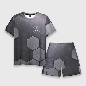 Мужской костюм с шортами 3D с принтом Mercedes Benz vanguard pattern ,  |  | cell | germany | mercedes benz | vanguard | авангард | германия | мерседес | соты