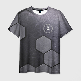 Мужская футболка 3D с принтом Mercedes Benz vanguard pattern в Петрозаводске, 100% полиэфир | прямой крой, круглый вырез горловины, длина до линии бедер | cell | germany | mercedes benz | vanguard | авангард | германия | мерседес | соты