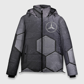 Мужская зимняя куртка 3D с принтом Mercedes Benz vanguard pattern в Петрозаводске, верх — 100% полиэстер; подкладка — 100% полиэстер; утеплитель — 100% полиэстер | длина ниже бедра, свободный силуэт Оверсайз. Есть воротник-стойка, отстегивающийся капюшон и ветрозащитная планка. 

Боковые карманы с листочкой на кнопках и внутренний карман на молнии. | cell | germany | mercedes benz | vanguard | авангард | германия | мерседес | соты