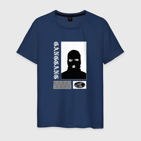 Мужская футболка хлопок с принтом GANGGANG GANGSTER в Санкт-Петербурге, 100% хлопок | прямой крой, круглый вырез горловины, длина до линии бедер, слегка спущенное плечо. | 90 | gang | gangster | hip hop | бандит | гангстер | гэнгста | рэп | хип хоп