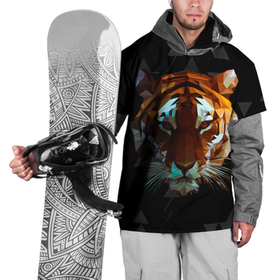 Накидка на куртку 3D с принтом Тигр стиль Low poly в Белгороде, 100% полиэстер |  | low poly | tiger | восточный тигр | год тигра | кошка | лоу поли | тигр | тигренок