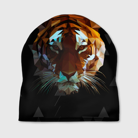 Шапка 3D с принтом Тигр стиль Low poly в Тюмени, 100% полиэстер | универсальный размер, печать по всей поверхности изделия | low poly | tiger | восточный тигр | год тигра | кошка | лоу поли | тигр | тигренок