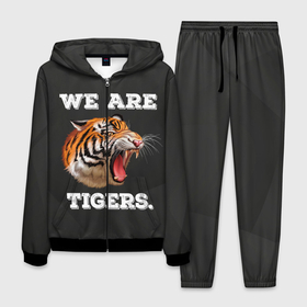 Мужской костюм 3D с принтом Тигр. We are tigers в Белгороде, 100% полиэстер | Манжеты и пояс оформлены тканевой резинкой, двухслойный капюшон со шнурком для регулировки, карманы спереди | tiger | восточный тигр | год тигра | кошка | тигр | тигренок | хищник