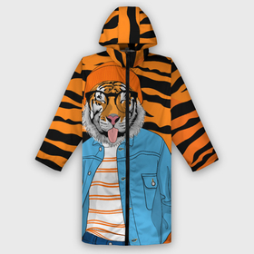 Дождевик унисекс 3D с принтом Тигр фурри на стиле в городе Новоалтайск,  |  | furry | tiger | восточный тигр | год тигра | кошка | лоу поли | тигр | тигренок | хищник