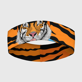 Повязка на голову 3D с принтом Тигр фурри на стиле в Белгороде,  |  | furry | tiger | восточный тигр | год тигра | кошка | лоу поли | тигр | тигренок | хищник