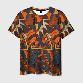 Мужская футболка 3D с принтом Абстрактные текстуры в Курске, 100% полиэфир | прямой крой, круглый вырез горловины, длина до линии бедер | абстракт | линии | паттерн | текстуры | узоры