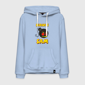 Мужская толстовка хлопок с принтом Serious Sam Bomb Logo в Екатеринбурге, френч-терри, мягкий теплый начес внутри (100% хлопок) | карман-кенгуру, эластичные манжеты и нижняя кромка, капюшон с подкладом и шнурком | bomb | serious sam | бомба | динамит | крутой сэм | сем | сериос сем | сериос сэм | сириус сэм | сэм