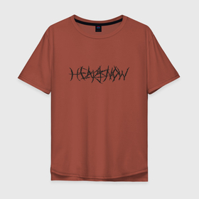 Мужская футболка хлопок Oversize с принтом Хертсноу в Тюмени, 100% хлопок | свободный крой, круглый ворот, “спинка” длиннее передней части | Тематика изображения на принте: heartsnow | hip hop | rap | rep | исполнители | исполнитель | музыка | реп
