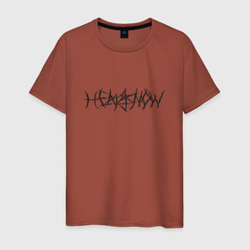 Мужская футболка хлопок с принтом Хертсноу в Тюмени, 100% хлопок | прямой крой, круглый вырез горловины, длина до линии бедер, слегка спущенное плечо. | heartsnow | hip hop | rap | rep | исполнители | исполнитель | музыка | реп