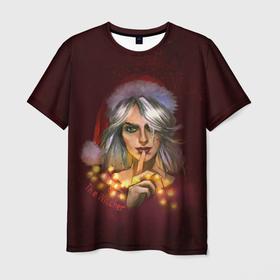 Мужская футболка 3D с принтом Цирилла The Witcher , 100% полиэфир | прямой крой, круглый вырез горловины, длина до линии бедер | девушка | надпись | огоньки | персонаж | шапка