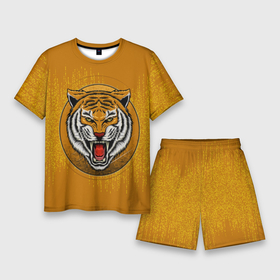 Мужской костюм с шортами 3D с принтом Голова свирепого  тигра в Кировске,  |  | tiger | восточный тигр | год тигра | голова | кошка | тигр | тигренок | хищник