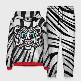 Мужской костюм 3D (с толстовкой) с принтом Забавный Белый тигр в Петрозаводске,  |  | tiger | белый тигр | восточный тигр | год тигра | кошка | тигр | тигренок | хищник