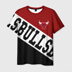 Мужская футболка 3D с принтом Чикаго Буллз, Chicago Bulls, SPORT , 100% полиэфир | прямой крой, круглый вырез горловины, длина до линии бедер | bulls | chicago | chicago bulls | nba | баскетбол | буллз | нба | чикаго | чикаго буллз