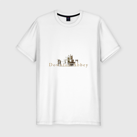 Мужская футболка хлопок Slim с принтом Аббатство Даунтон  Fortress в Петрозаводске, 92% хлопок, 8% лайкра | приталенный силуэт, круглый вырез ворота, длина до линии бедра, короткий рукав | кино | сериалы | фильмы